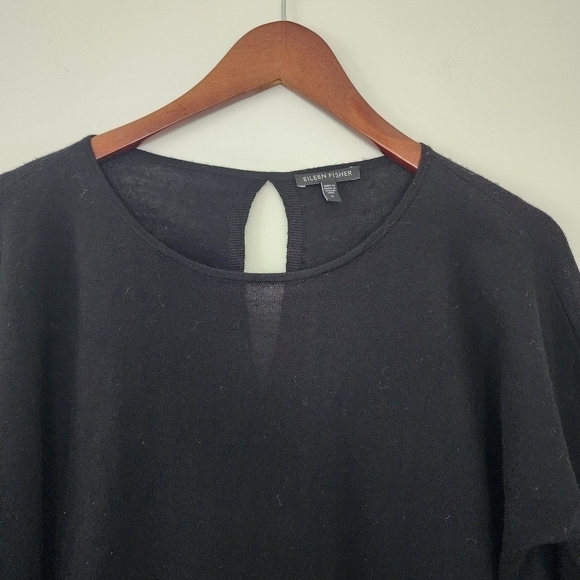 Eileen Fisher Fine Merino Wool Jersey Pullover Keyhole back Size Small - Picture 3 of 11